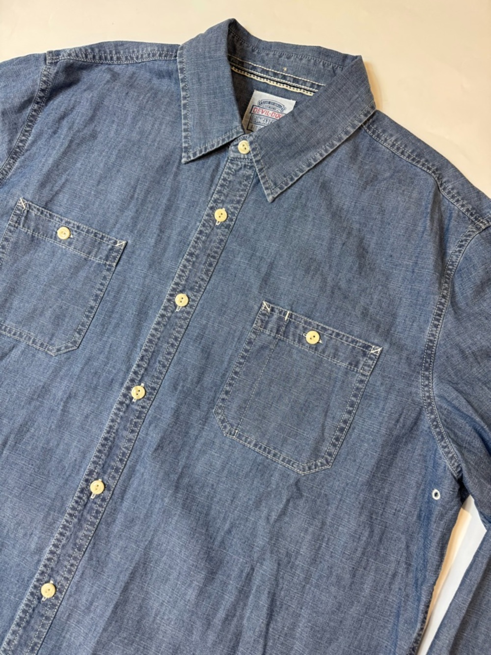 Devil Dog Dungarees Long Sleeve Shirt Button Up 100% Cotton Size XL NWT